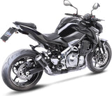Tubo De Escape Con Homologación Acústica Lv-10 Acero Negro Fondo Acero - Leovince Compatible Con Kawasaki Z 900 (2017-2019)