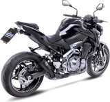 Tubo De Escape Con Homologación Acústica Lv-10 Acero Full Negro Fondo Acero Negro - Leovince Compatible Con Kawasaki Z 900 (2017-2019)