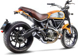 Tubo De Escape Sin Homologación Acústica Lv-10 Acero Negro Fondo Acero - Leovince Compatible Con Ducati Scrambler 800 Icon (2015-2016)