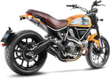 Tubo De Escape Sin Homologación Acústica Lv-10 Acero Full Negro Fondo Acero Negro - Leovince Compatible Con Ducati Scrambler 800 - Full Throttle (2017-2020)