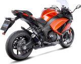 Escape Doble Sin Homologación Acústica Lv-10 Acero Negro Fondo Acero - Leovince Compatible Con Kawasaki Z 1000 (2017-2020)