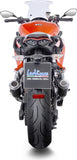 Escape Doble Sin Homologación Acústica Lv-10 Acero Negro Fondo Acero - Leovince Compatible Con Kawasaki Z 1000 (2010-2016)