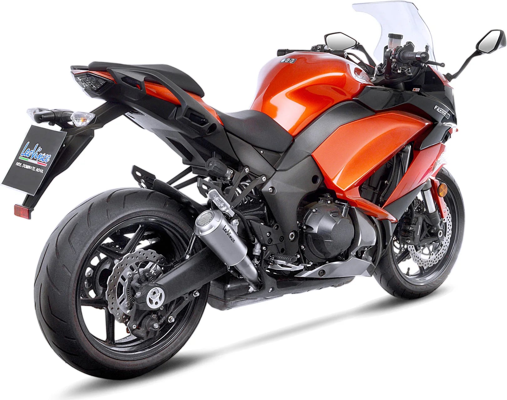 Escape Doble Sin Homologación Acústica Lv-10 Acero Fondo Acero - Leovince Compatible Con Kawasaki Z 1000 Sx (2010-2016)