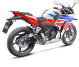 Tubo De Escape Sin Homologación Acústica Lv-10 Acero Negro Fondo Acero - Leovince Compatible Con Honda Cbr 300 R (2014-2017)