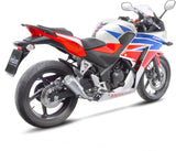 Tubo De Escape Sin Homologación Acústica Lv-10 Acero Fondo Acero - Leovince Compatible Con Honda Cbr 300 R (2014-2017)