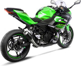 Tubo De Escape Sin Homologación Acústica Lv-10 Acero Negro Fondo Acero - Leovince Compatible Con Kawasaki Ninja 400 (2018-2021)
