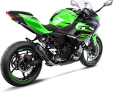 Tubo De Escape Sin Homologación Acústica Lv-10 Acero Full Negro Fondo Acero Negro - Leovince Compatible Con Kawasaki Ninja 500 - Se (2024-2026)