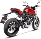 Sistema De Escape Completo Sin Catalizador Y Sin Homologación Acústica Lv-10 Acero Negro Fondo Acero - Leovince Compatible Con Honda Cb 125 R Neo Sports Café (2018-2020)