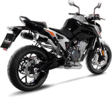 Escape Doble Sin Homologación Acústica Lv-10 Acero Negro Fondo Acero - Leovince Compatible Con Ktm 790 Duke - L A2 (2018-2020)