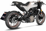 Tubo De Escape Sin Homologación Acústica Lv-10 Acero Negro Fondo Acero - Leovince Compatible Con Husqvarna Svartpilen 401 (2020-2023)