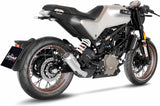 Tubo De Escape Sin Homologación Acústica Lv-10 Acero Fondo Acero - Leovince Compatible Con Husqvarna Svartpilen 401 (2020-2023)