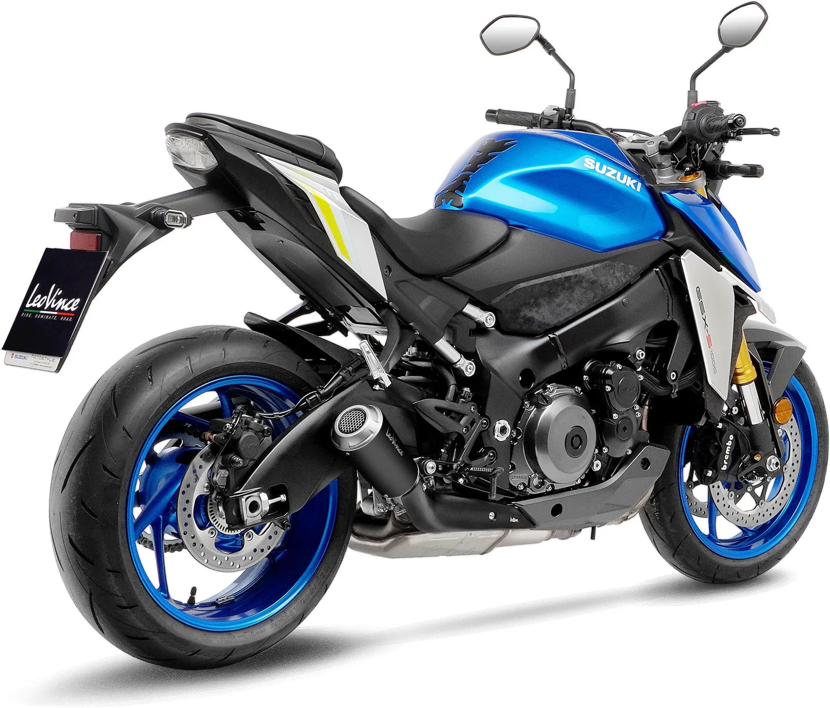 Tubo De Escape Con Homologación Acústica Lv-10 Acero Negro Fondo Acero - Leovince Compatible Con Suzuki Gsx-S 950 (2021-2023)
