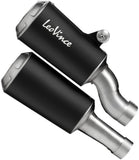 Dual Exhaust System With Sound Certification Lv-10 Steel Black Stainless Steel End Cap - Leovince Compatible With Triumph Speed Triple 1200 Rr - Rs (2021-2024)