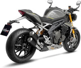 Dual Exhaust System With Sound Certification Lv-10 Steel Black Stainless Steel End Cap - Leovince Compatible With Triumph Speed Triple 1200 Rr - Rs (2021-2024)