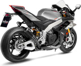 Tubo De Escape Sin Homologación Acústica Lv-10 Acero Full Negro Fondo Acero Negro - Leovince Compatible Con Aprilia Tuono V4 1100 (2021-2024)