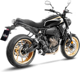 Sistema De Escape Completo Sin Catalizador Y Sin Homologación Acústica Lv-10 Acero Negro Fondo Acero - Leovince Compatible Con Yamaha Yzf-R7 700 (2021-2024)
