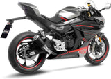 Tubo De Escape Sin Homologación Acústica Lv-10 Acero Negro Fondo Acero - Leovince Compatible Con Cfmoto 450 Ss - Sr (2023-2024)