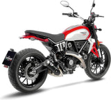 Tubo De Escape Con Homologación Acústica Lv-10 Carbono Fondo Acero - Leovince Compatible Con Ducati Scrambler 800 Full Throttle (2023-2024)