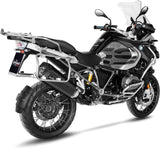 Tubo De Escape Con Homologación Acústica Lv-12 Acero Negro Fondo Carbono - Leovince Compatible Con Bmw R 1200 Gs Adventure (2013-2016)