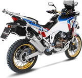 Tubo De Escape Con Homologación Acústica Lv-12 Acero Fondo Carbono - Leovince Compatible Con Honda Crf 1100 L Africa Twin Adventure Sports (2020-2023)
