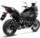 Tubo De Escape Con Homologación Acústica Lv-12 Acero Negro Fondo Carbono - Leovince Compatible Con Honda Nt 1100 (2022-2024)