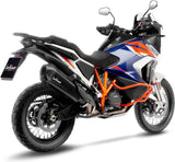 Tubo De Escape Sin Homologación Acústica Lv-12 R Acero Negro Fondo Carbono - Leovince Compatible Con Ktm 1290 Super Adventure R - S (2021-2024)