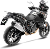 Tubo De Escape Sin Homologación Acústica Lv-12 R Acero Fondo Carbono - Leovince Compatible Con Ktm 1050 Adventure (2015-2016)