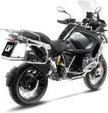 Tubo De Escape Sin Homologación Acústica Lv-12 R Acero Negro Fondo Carbono - Leovince Compatible Con Bmw R 1250 Gs Adventure (2019-2023)