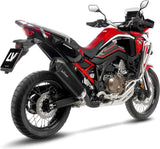 Tubo De Escape Sin Homologación Acústica Lv-12 R Acero Negro Fondo Carbono - Leovince Compatible Con Honda Crf 1100 L Africa Twin Adventure Sports (2020-2023)