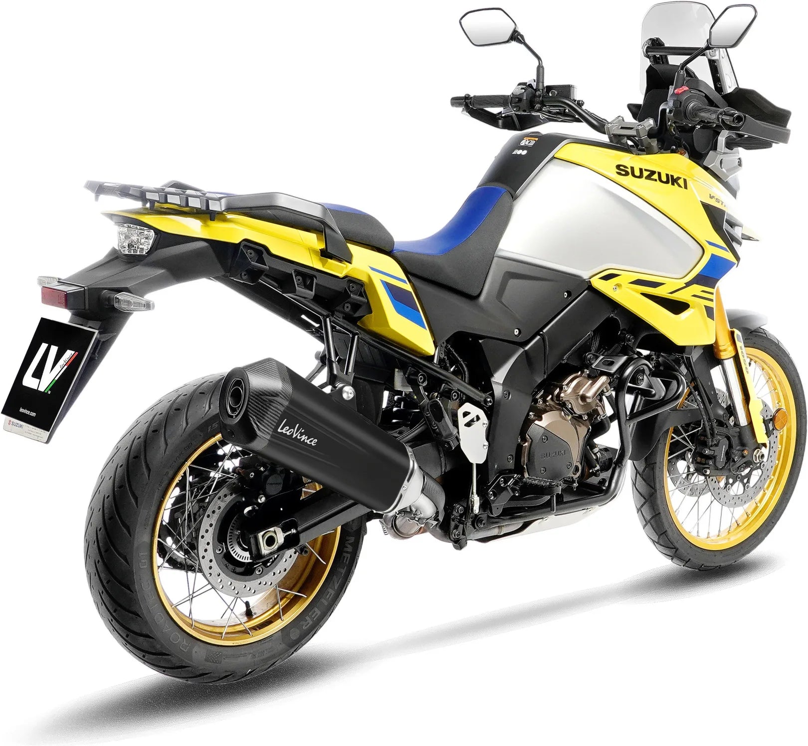 Tubo De Escape Con Homologación Acústica Lv-12 R Acero Negro Fondo Carbono - Leovince Compatible Con Suzuki V-Strom 1050 Abs - Xt (2020-2024)