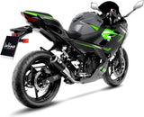 Tubo De Escape Sin Homologación Acústica Lv Corsa Carbono Fondo Acero - Leovince Compatible Con Kawasaki Z 400 (2019-2021)