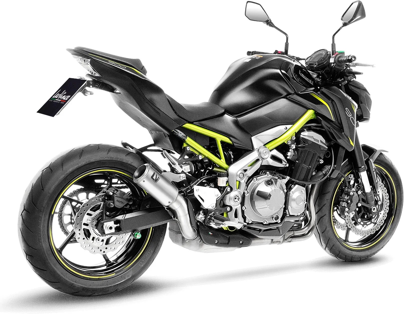 Tubo De Escape Sin Homologación Acústica Lv Corsa Titano Fondo Acero - Leovince Compatible Con Kawasaki Z 900 (2017-2019)