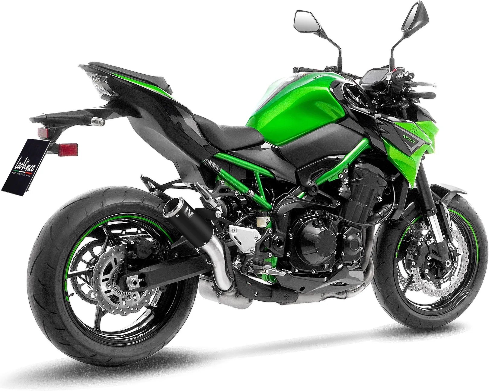 Tubo De Escape Sin Homologación Acústica Lv Corsa Acero Negro Fondo Acero - Leovince Compatible Con Kawasaki Z 900 (2020-2024)