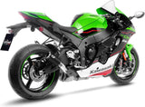 Tubo De Escape Sin Homologación Acústica Lv Corsa Acero Negro Fondo Acero - Leovince Compatible Con Kawasaki Zx 10R Ninja (2021-2024)