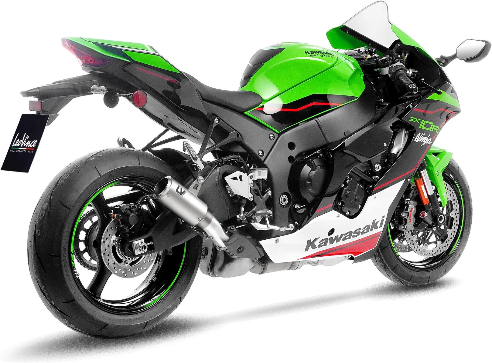Tubo De Escape Sin Homologación Acústica Lv Corsa Titano Fondo Acero - Leovince Compatible Con Kawasaki Zx 10Rr Ninja (2017-2020)