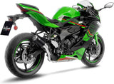 Tubo De Escape Sin Homologación Acústica Lv Corsa S Acero Negro Fondo Acero - Leovince Compatible Con Kawasaki Zx 4R (2024-2026)