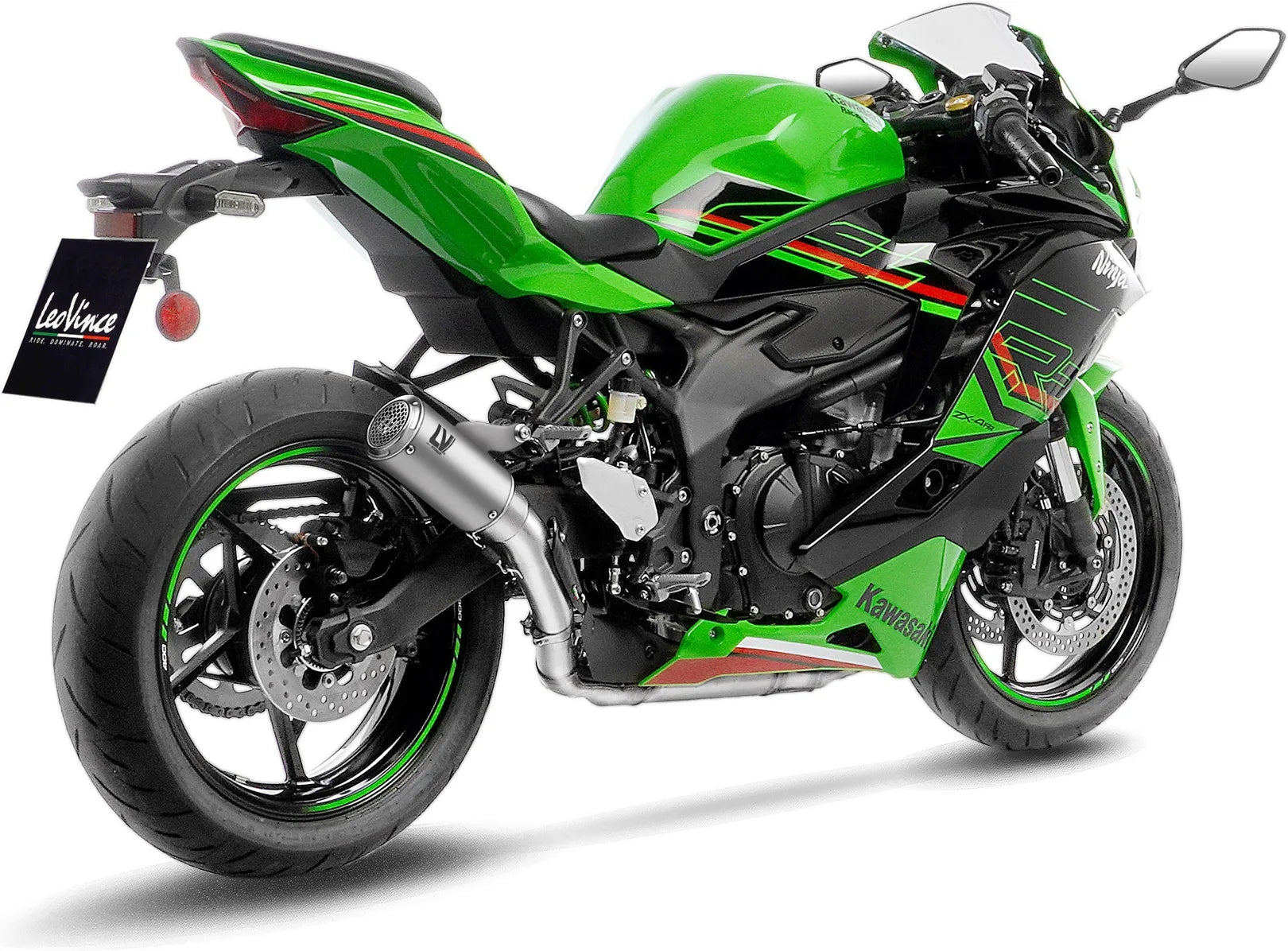 Tubo De Escape Sin Homologación Acústica Lv Corsa S Titano Fondo Acero - Leovince Compatible Con Kawasaki Zx 4R (2024-2026)