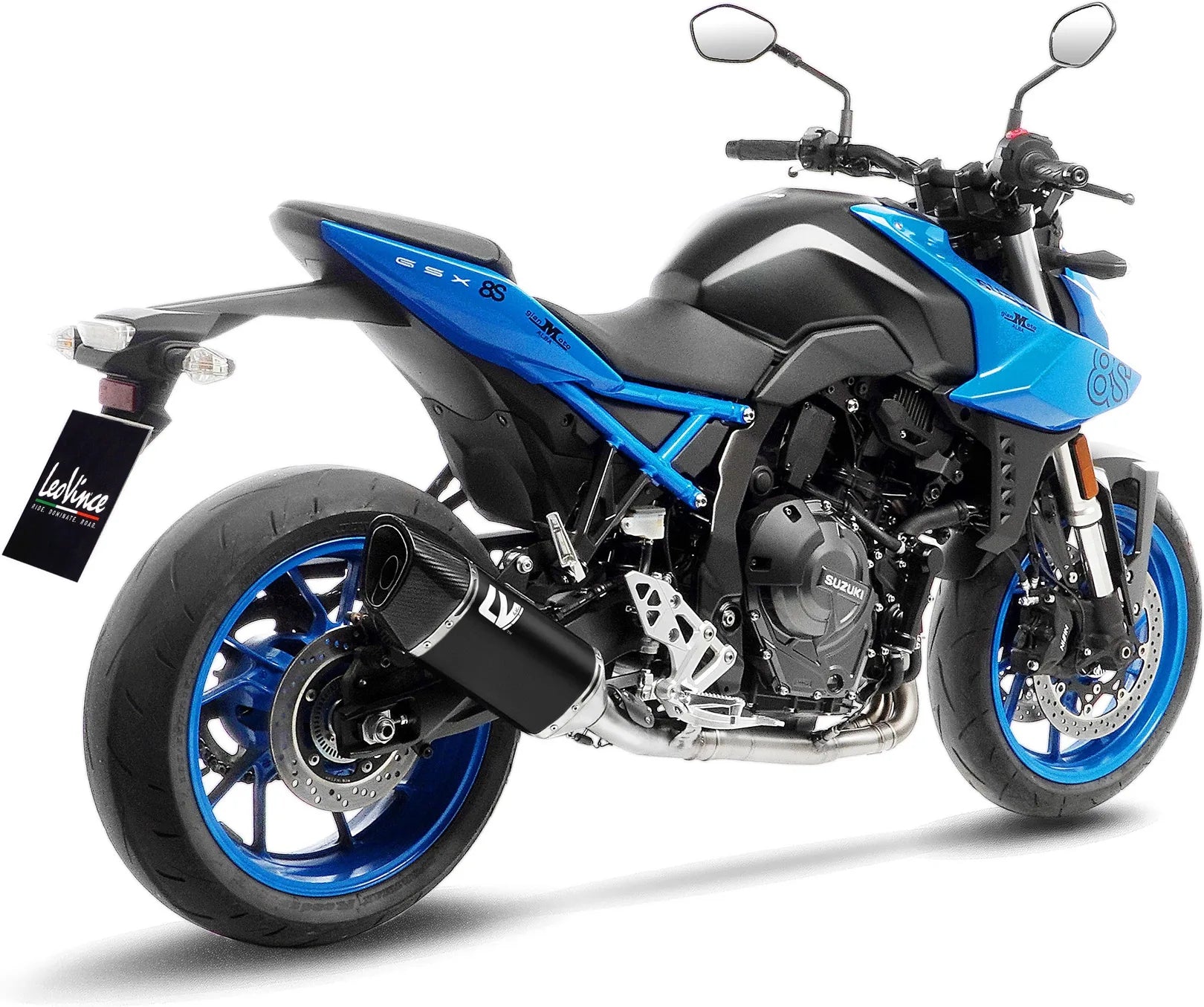 Sistema De Escape Completo Sin Catalizador Y Sin Homologación Acústica Lv-14 R Acero Negro Fondo Carbono - Leovince Compatible Con Suzuki Gsx 8S (2023-2024)