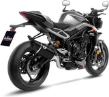 Complete Exhaust System Without Catalytic Converter And Without Sound Certification Lv-14 R Steel Black Carbon Fiber End Cap - Leovince Compatible With Triumph Street Triple 765 A2 (2023-2024)