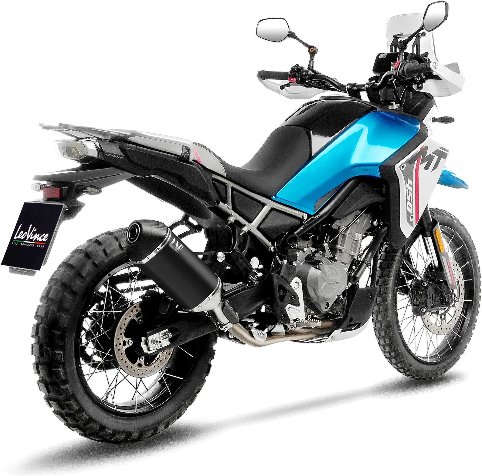 Tubo De Escape Sin Homologación Acústica Lv-14 Acero Negro Fondo Carbono - Leovince Compatible Con Cfmoto Ibex 450 (2025-2026)