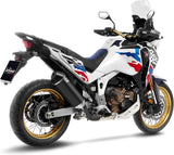 Tubo De Escape Sin Homologación Acústica Lv-14 Acero Negro Fondo Carbono - Leovince Compatible Con Honda Crf 1100 L Africa Twin (2024-2026)