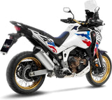 Tubo De Escape Sin Homologación Acústica Lv-14 Acero Fondo Carbono - Leovince Compatible Con Honda Crf 1100 L Africa Twin (2024-2026)