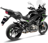 Tubo De Escape Con Homologación Acústica Lv-14 R Acero Negro Fondo Carbono - Leovince Compatible Con Kawasaki Versys 1000 (2019-2024)