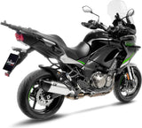 Tubo De Escape Con Homologación Acústica Lv-14 R Acero Fondo Carbono - Leovince Compatible Con Kawasaki Versys 1000 (2019-2024)