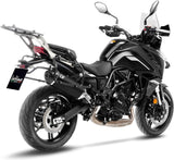Tubo De Escape Con Homologación Acústica Lv-14 Acero Negro Fondo Carbono - Leovince Compatible Con Benelli Trk 702 - X (2023-2024)
