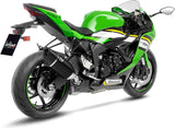 Tubo De Escape Sin Homologación Acústica Lv-14 R Acero Negro Fondo Carbono - Leovince Compatible Con Kawasaki Zx 6R Ninja (2024-2026)