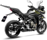 Tubo De Escape Con Homologación Acústica Lv-14 Acero Negro Fondo Carbono - Leovince Compatible Con Triumph Tiger 800 Sport (2024-2026)