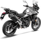 Exhaust Tip Without Sound Certification Lv-14 Steel Black Carbon Fiber End Cap - Leovince Compatible With Triumph Tiger 900 Rally Pro (2024-2026)