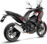 Tubo De Escape Con Homologación Acústica Lv-14 Acero Fondo Carbono - Leovince Compatible Con Moto Morini X-Cape 700 (2025-2026)