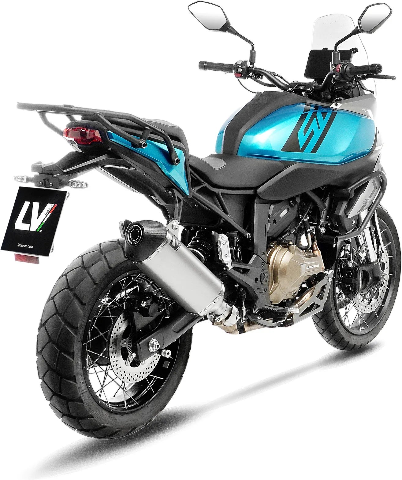 Tubo De Escape Con Homologación Acústica Lv-14 Acero Fondo Carbono - Leovince Compatible Con Qj Motor Srt 600 Sx (2024-2026)